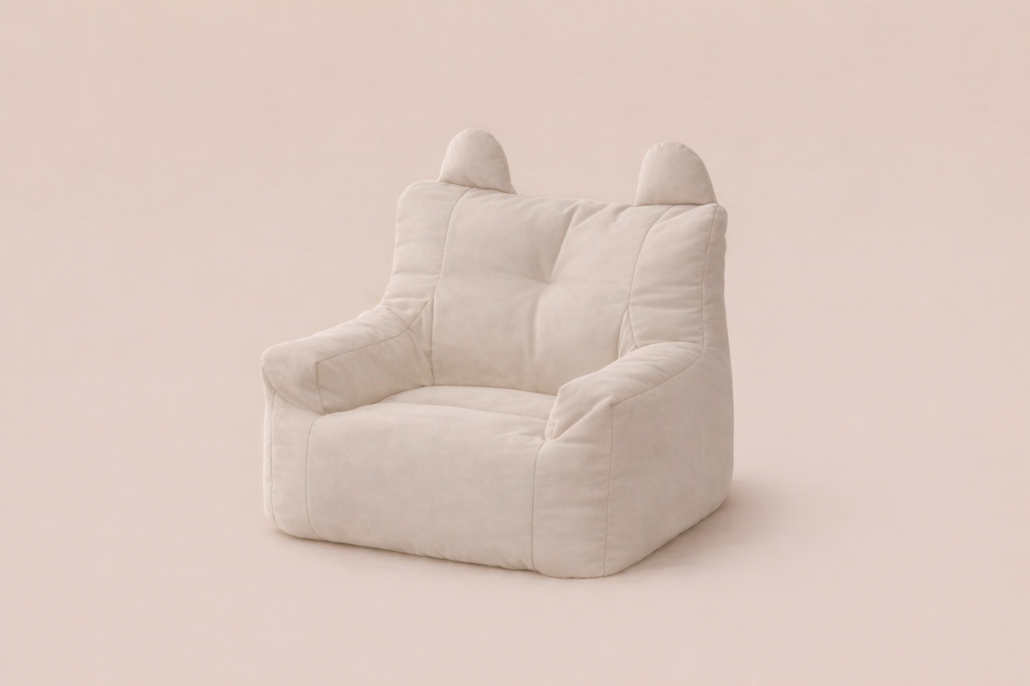 Pouf enfant blanc velour