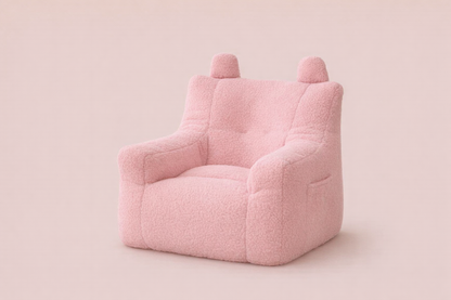 Pouf enfant rose velour
