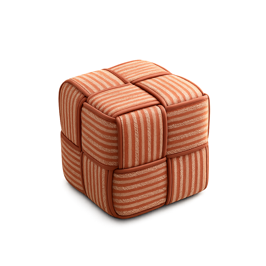 Pouf tabouret tisse repose pieds rouge erable