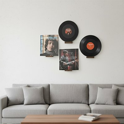 Etagere murale bois disques