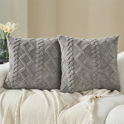 Housse coussin deux gris