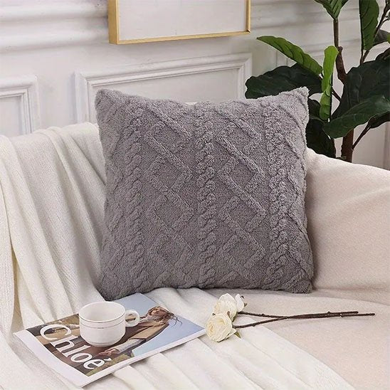 Housse coussin gris