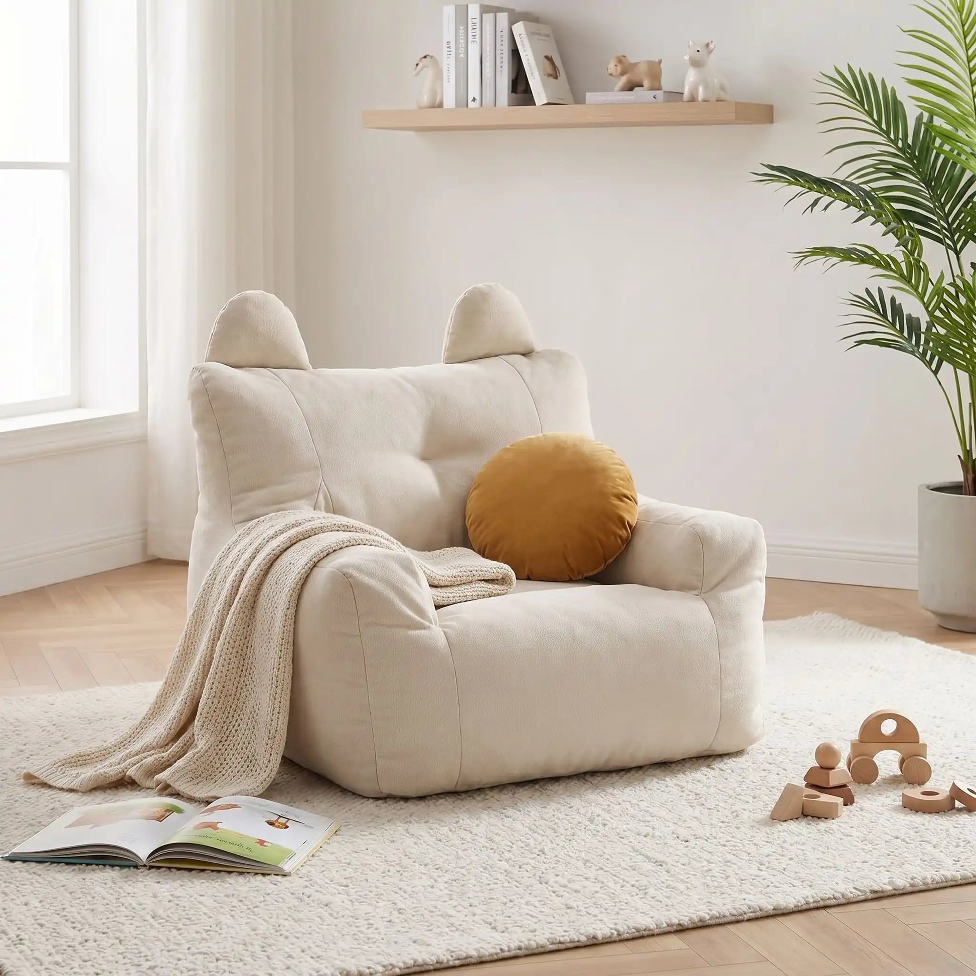 pouf enfant beige