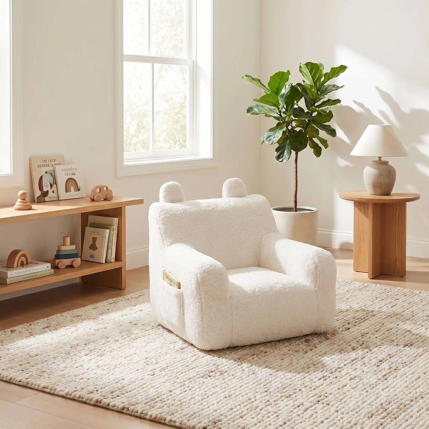 pouf enfant blanc