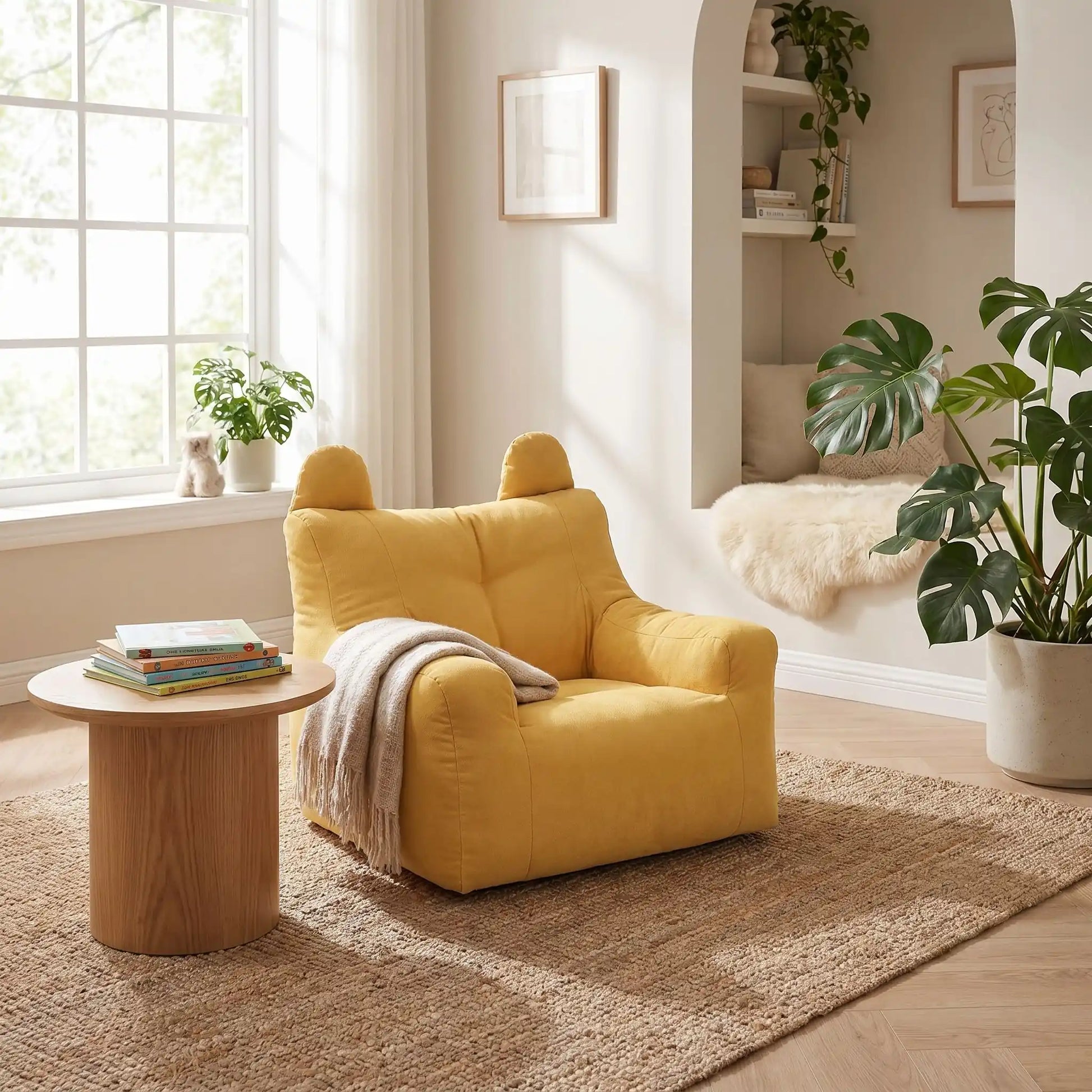 pouf enfant jaune