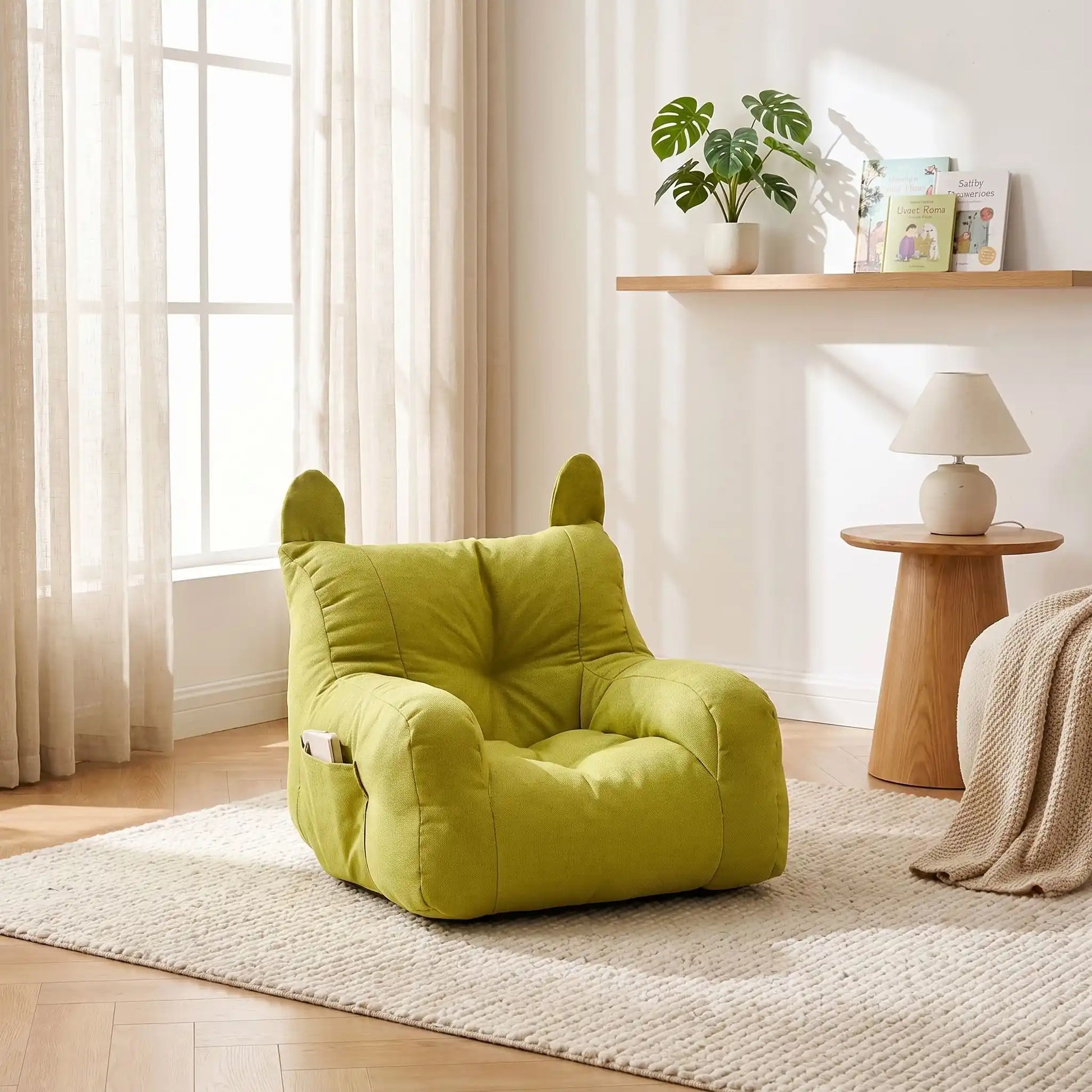 pouf enfant vert